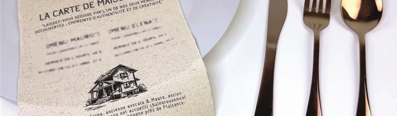 Menu de restaurant en tissus